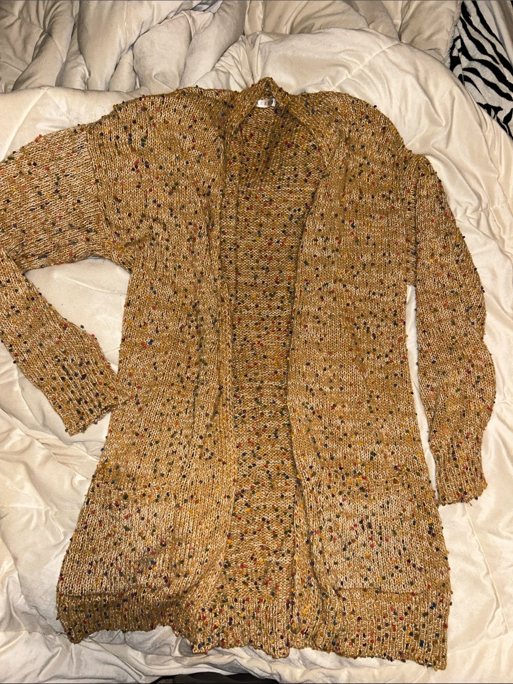 Long open front cardigan